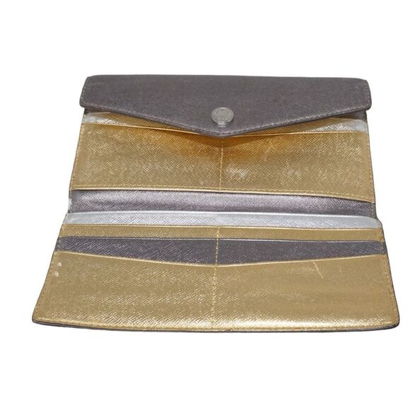 Michael Kors Metallic Gray Snap Wallet for Women - Picture 8 of 10